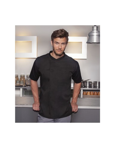 KAL-BJM3-Short-Sleeve Throw-Over Chef Shirt Basic
